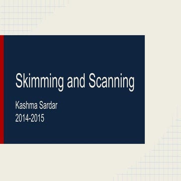 Skimming and scanning powerpoint