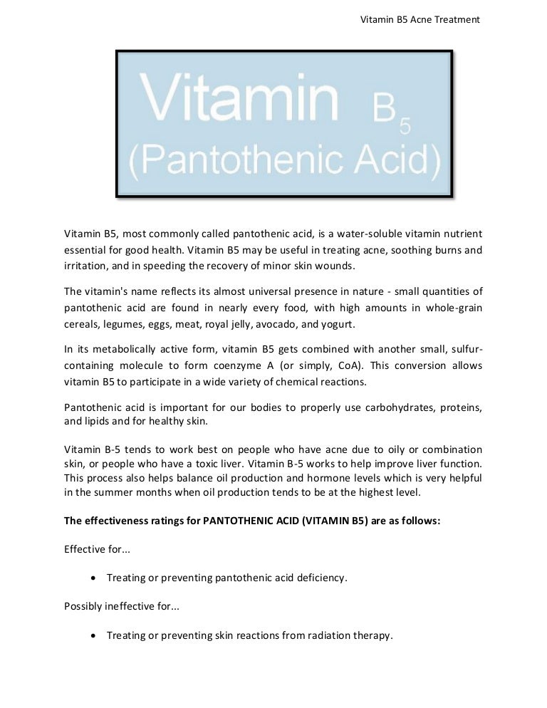 Best Vitamin B5 Supplements for Acne