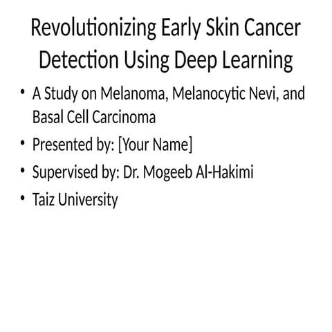 Skin Cancer detection AI Thesis Presentation