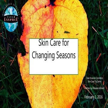 Skin Care for Changing Seasons | PPTX