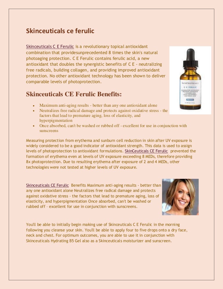 ce ferulic benefits