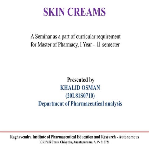 Building blocks of different product formulations of cosmetics | PPTX