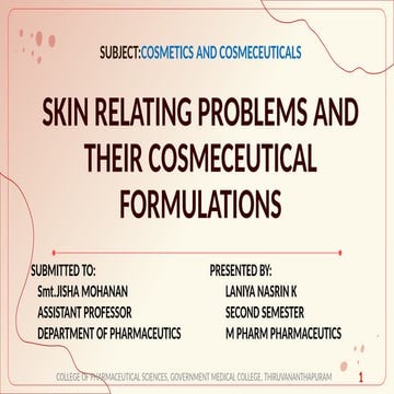 SKIN DISORDERS AND COSMECEUTICALS.MPHARM