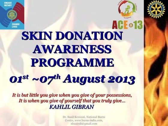 Skin donation awareness presentation new by Dr. Sunil Keswani, National ...