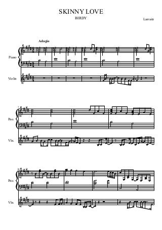 Skinny love piano violin