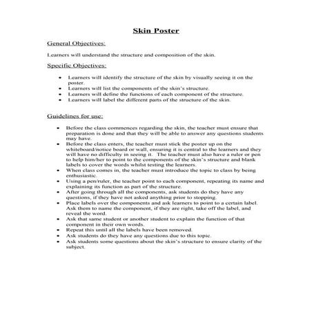 Skin poster guidelines