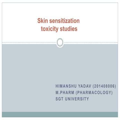 Skin sensitization test (oecd 406)