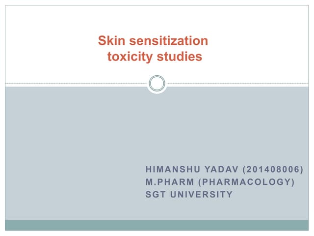 Skin Sensitisation Testing on Guinea Pig (OECD Guideline 406).pptx - Guinea Pig Sensitivity Testing