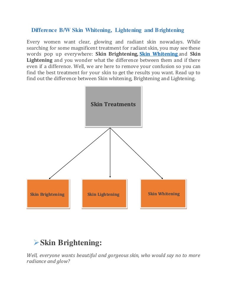Skin Whitening Lightening And Brightening