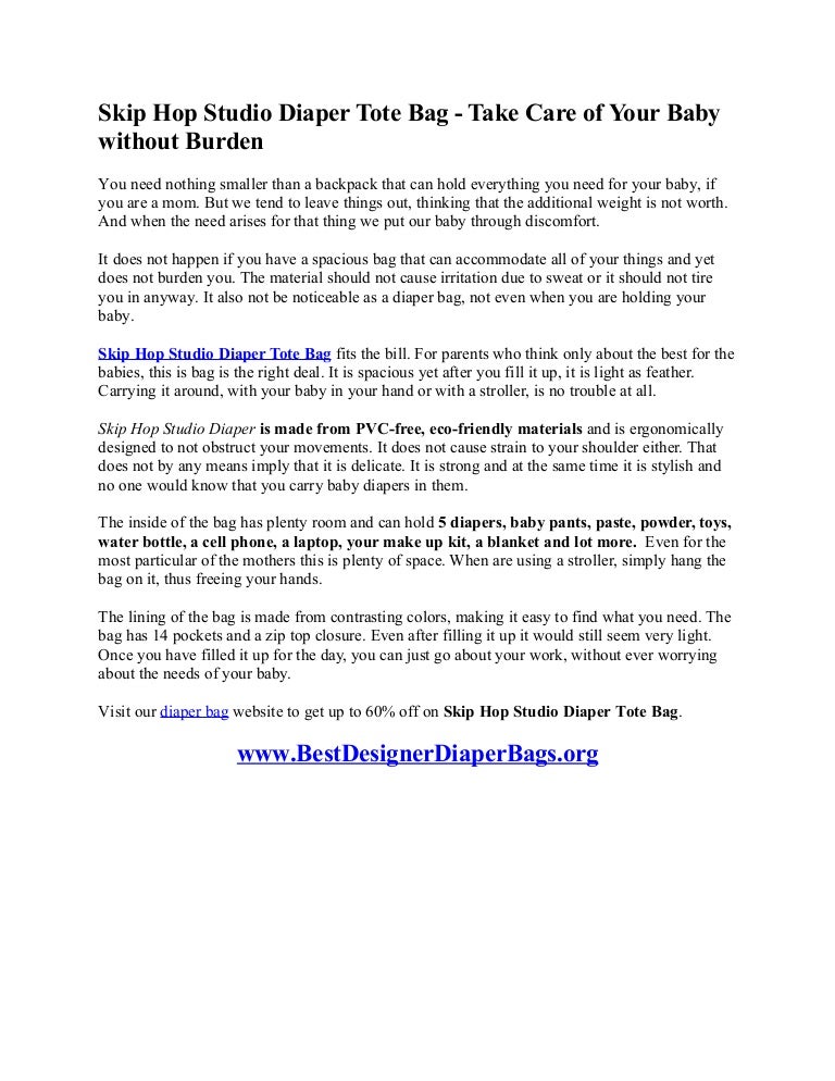 skip hop studio diaper bag