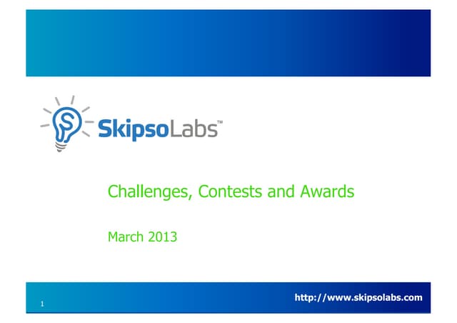 SkipsoLabs Digest Mar 13 - Challenges, Contests, Awards