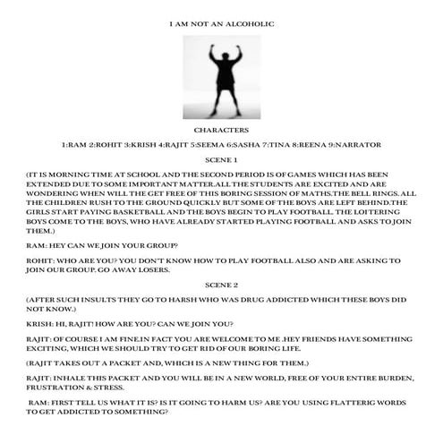 "I AM NOT AN ALCOHOLIC"....Skit on drug abuse 