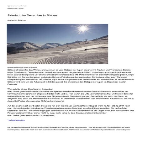 Skiurlaub im Dezember in Sölden