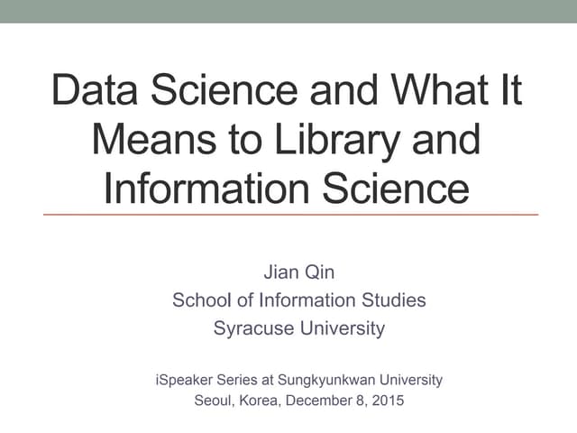 Data Science and What It Means to Library and Information Science