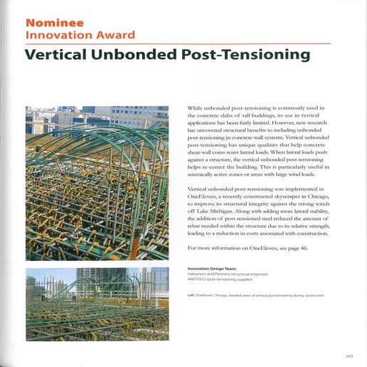 CTBUH Innovation Award Nominee - Vertical Unbonded Post-Tensioning