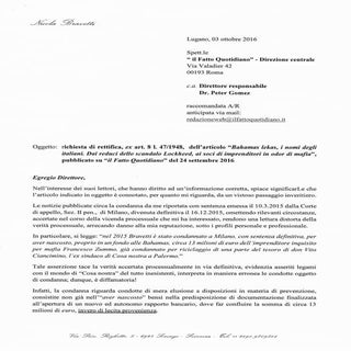 Richiesta di rettifica