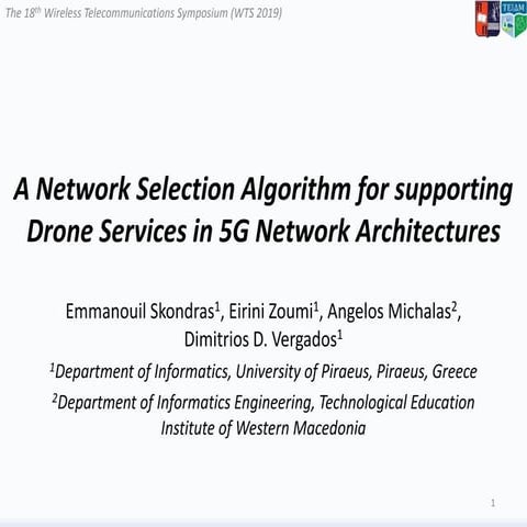 A Network Selection Algorithm for supporting Drone Services in 5G Network Arc...