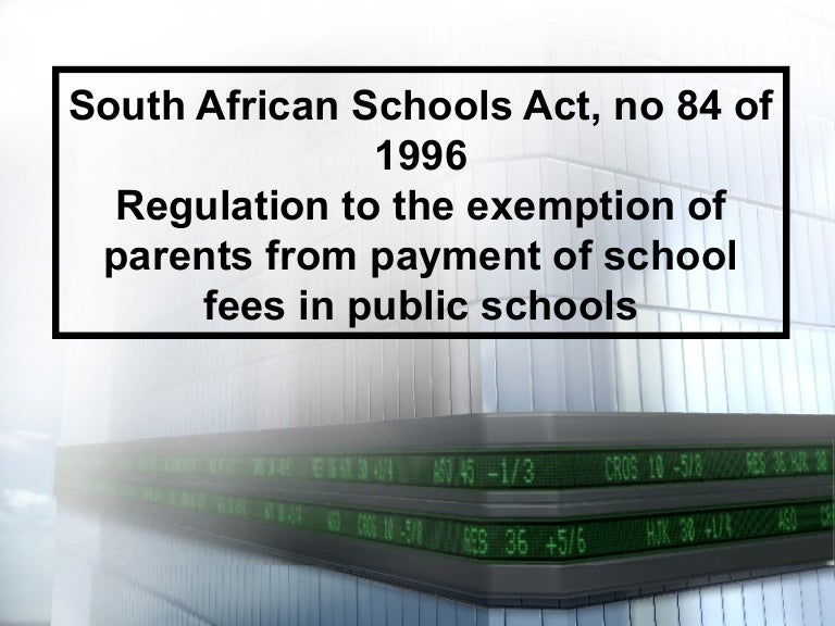 SCHOOL FEES EXEMPTION POLICY