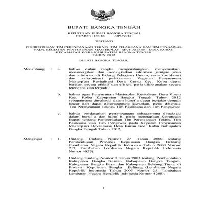 Sk pembentukan tim perencanaan teknis
