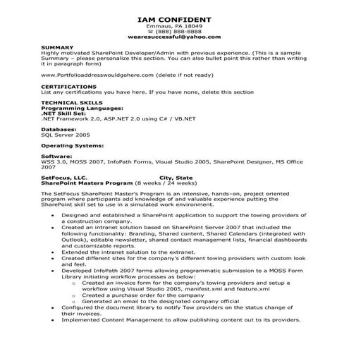 Kleimeyer SharePoint Resume