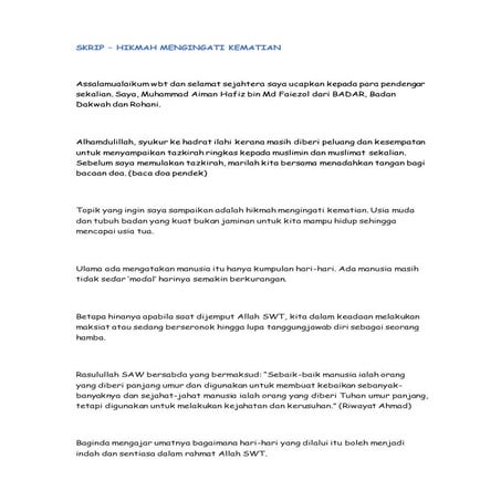 SKRIP – HIKMAH MENGINGATI KEMATIAN.docx