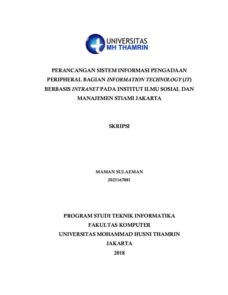 Perancangan Sistem Informasi Pengadaan Peripheral It