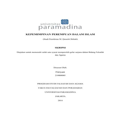 Skripsi universitas paramadina_jakarta_fitriyani_kepemimpinan_perempuan_dalam...