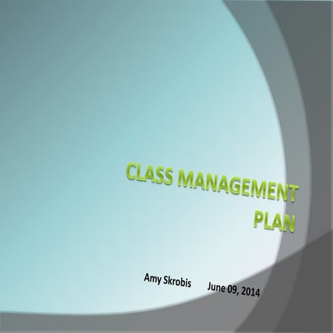 Classroom Management Plan-Science