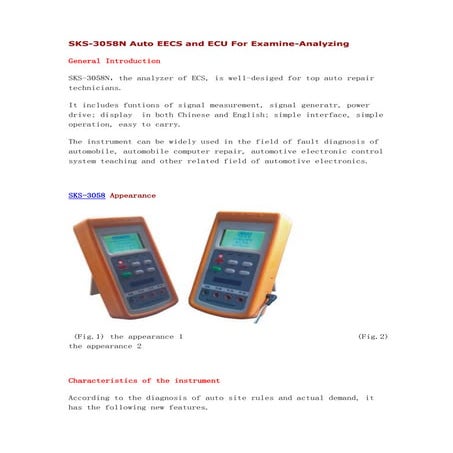 SKS-3058N Auto EECS and ECU For Examine-Analyzing Tester