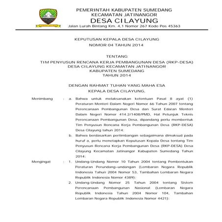 Sk tim penyusun rkp des