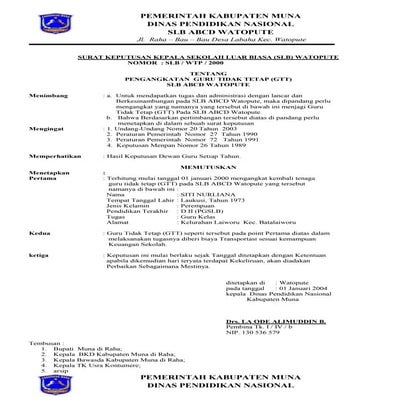 Sk tk gtt kepala dinas