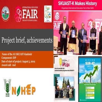 SKUAST Kashmir-NAHEP Progress -Presntation
