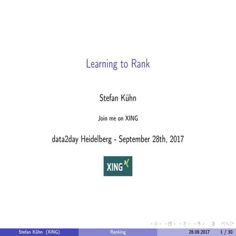 Learning To Rank data2day 2017