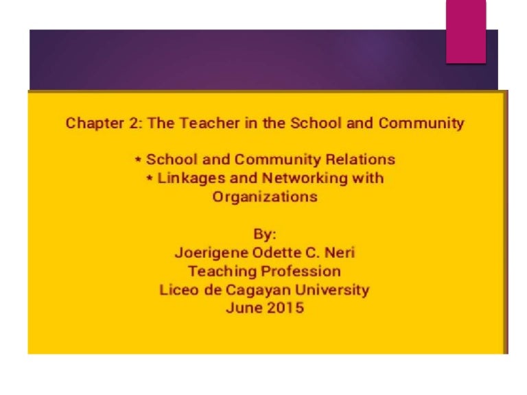 school and community/linkages and networking