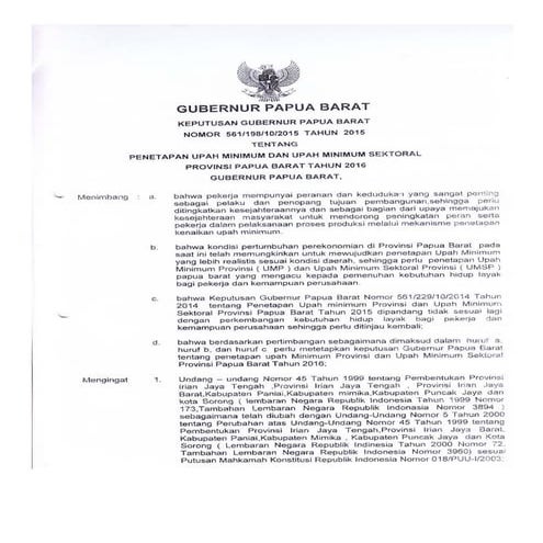 Sk Ump 2016 Papua Barat Pdf