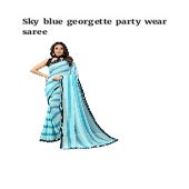 Sky Blue Georgette Printed Cape Set main image 1