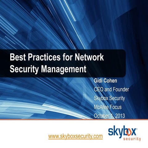 Best Practices for Network Security Management 