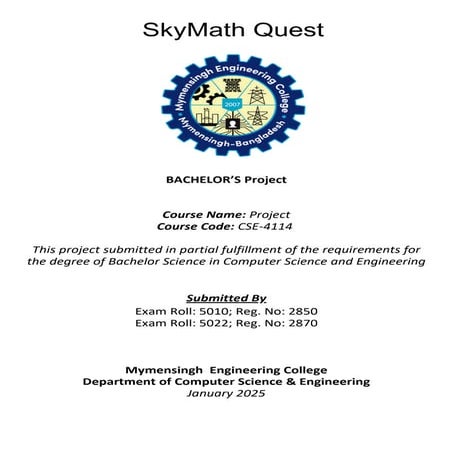 SkyMath Quest: Redefining Math Education Through Gaming
