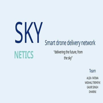SKY NETICS.pptx of showing how drone can help | PPTX