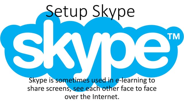 Setting up Skype