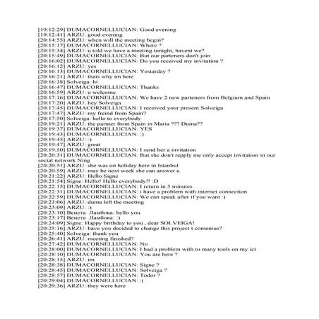 Skype Chat 10 Januay 2010 eTwinning project ,,Different, but equal "