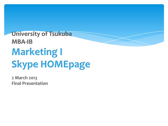 Skype marketing final