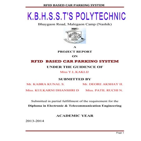 RFID based car PARKING SYSTEM