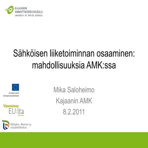 Sähköisen liiketoiminnan osaaminen AMK:ssa