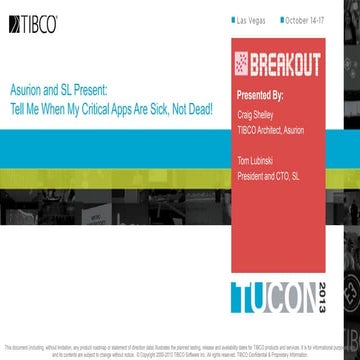 Tibco streaming analytics overview and roadmap | PDF
