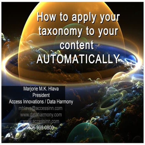 How to Apply Your Taxonomy to Your Content Automatically