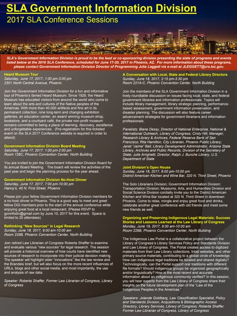 SLA 2017 Conference Flyer