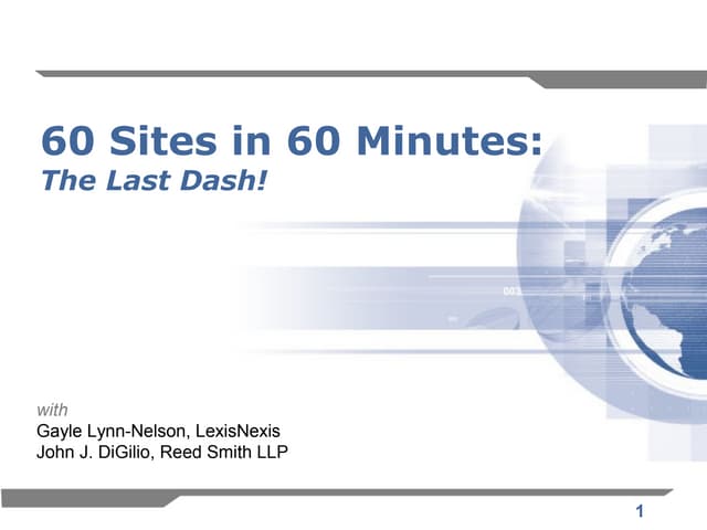 Sla 60 sites in 60 minutes 2012 slides