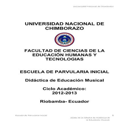 Sílabo escuela de parvularia inicial