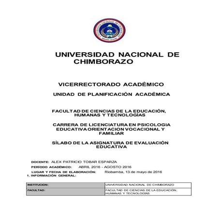 Sílabo evaluación educativa